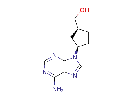 Molecular Structure of 220285-03-0 ([(1R,3S)-3-(6-amino-9H-purin-9-yl)cyclopentyl]methanol)