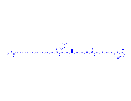17-((S)-1-tert-Butoxycarbonyl-3-{2-[2-({2-[2-(2,5-dioxopyrrolidin-1-yloxycarbonylmethoxy)ethoxy]ethylcarbamoyl}methoxy)ethoxy]-ethylcarbamoyl}propylcarbamoyl)heptadecanoic acid tert-butyl ester Cas no