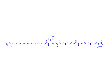 22-(tert-butoxycarbonyl)-43,43-dimethyl-10,19,24,41-tetraoxo-3,6,12,15,42-pentaoxa-9,18,23-triazatetratetracontanoic acid N-hydroxysuccinimide ester