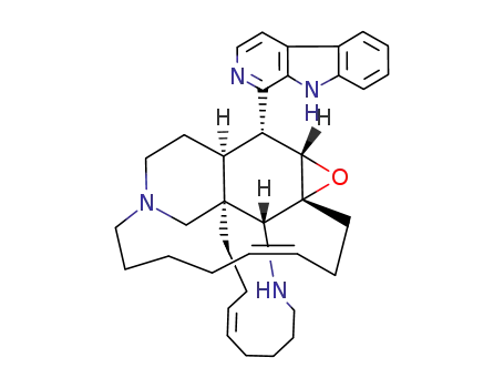 Molecular Structure of 112663-92-0 ((6Z,18Z)-14-(9H-beta-carbolin-1-yl)-1,2,3,4,5,8,9,13,13a,14,14a,15b-dodecahydro-12H-15a,11-oct[3]enoazacycloundecino[2,3-i]oxireno[g]isoquinoline)