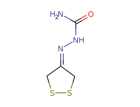 Molecular Structure of 1124-66-9 (2-(1,2-dithiolan-4-ylidene)hydrazinecarboxamide)