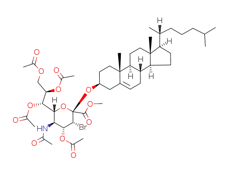 3-O-<methyl (5-acetamido-4,7,8,9-tetra-O-acetyl-3-bromo-3,5-dideoxy-β-D-erythro-L-manno-2-nonulopyranosyl)onate>cholesterol