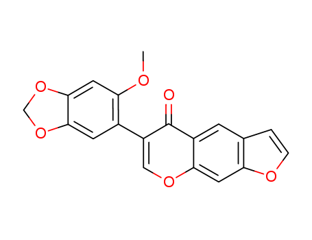 5H-Furo[3,2-g][1]benzopyran-5-one,6-(6-methoxy-1,3-benzodioxol-5-yl)- cas  1242-81-5