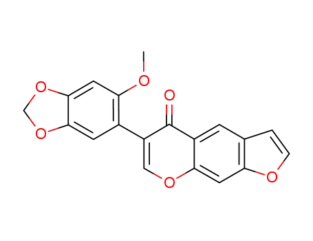 Molecular Structure of 1242-81-5 (6-(6-Methoxy-1,3-benzodioxol-5-yl)-5H-furo[3,2-g][1]benzopyran-5-one)