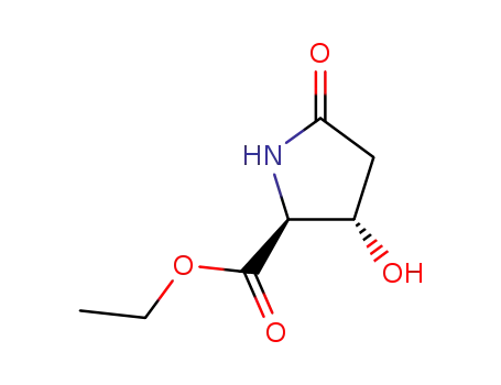 Molecular Structure of 89775-97-3 (Proline, 3-hydroxy-5-oxo-, ethyl ester (7CI))