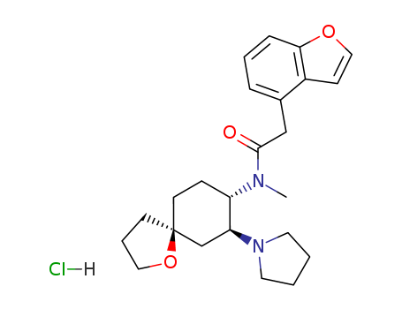 4-Benzofuranacetamide,N-methyl-N-[(5R,7S,8S)-7-(1-pyrrolidinyl)-1-oxaspiro[4.5]dec-8-yl]-,hydrochloride (1:1)