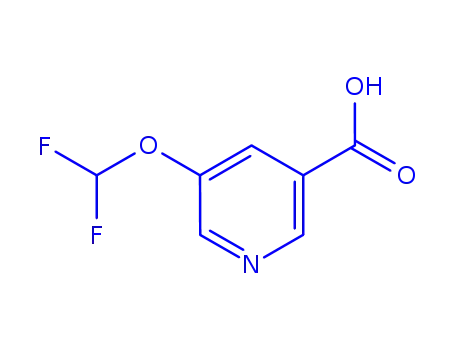 Molecular Structure of 1256826-25-1 (5-(difluoromethoxy)nicotinic acid)