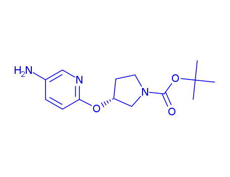 Molecular Structure of 1141488-38-1 ((S)-tert-Butyl 3-(5-aminopyridin-2-yloxy)pyrrolidine-1-carboxylate)