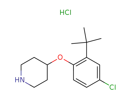 Molecular Structure of 1146960-66-8 (4-[2-(tert-Butyl)-4-chlorophenoxy]piperidinehydrochloride)