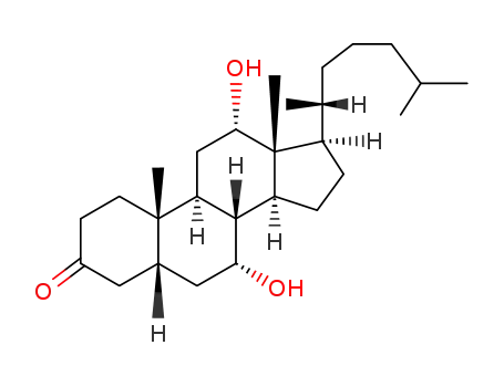 Molecular Structure of 547-97-7 (7α,12α-Dihydroxy-5β-cholestan-3-one)