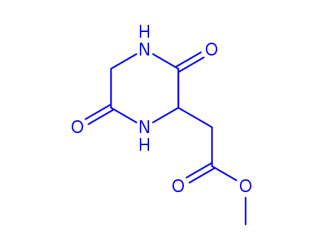 Molecular Structure of 144239-67-8 (2-Piperazineaceticacid,3,6-dioxo-,methylester,(R)-(9CI))