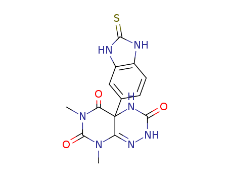 Pyrimido[5,4-e]-1,2,4-triazine-3,5,7(6H)-trione,4a-(2,3-dihydro-2-thioxo-1H-benzimidazol-5-yl)-2,4,4a,8-tetrahydro-6,8-dimethyl-