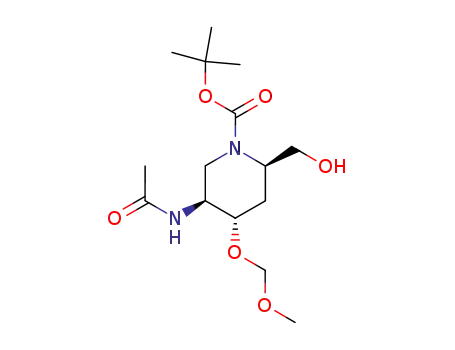 (2R,4S,5S)-5-Acetylamino-2-hydroxymethyl-4-methoxymethoxy-piperidine-1-carboxylic acid tert-butyl ester