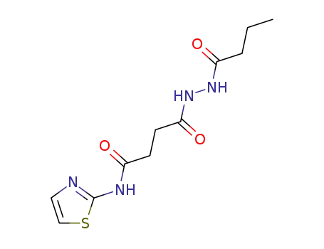 Butanoic acid, 4-oxo-4-(2-thiazolylamino)-, 2-(1-oxobutyl)hydrazide