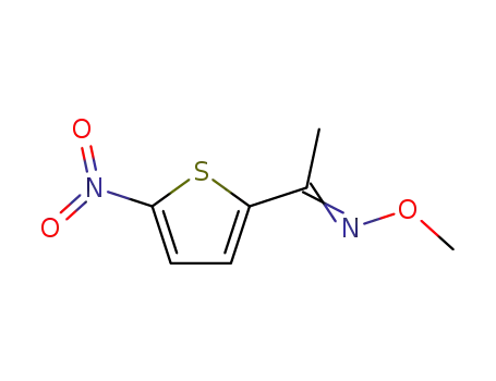 Molecular Structure of 114774-06-0 (2-Acetyl-5-nitrothiophene O-methyl oxime, 98%)