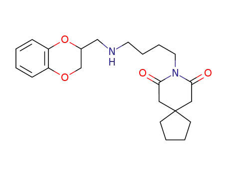 Molecular Structure of 113777-33-6 (8-[4-(1,4-BENZODIOXAN-2-YLMETHYLAMINO)BUTYL]-8-AZASPIRO[4.5]DECANE-7,9-DIONE HYDROCHLORIDE)