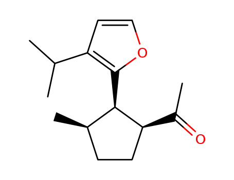 Molecular Structure of 1143-46-0 (1-[(1S)-3α-Methyl-2α-(3-isopropylfuran-2-yl)cyclopentan-1α-yl]ethanone)