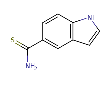 Molecular Structure of 114948-09-3 (1H-INDOLE-5-CARBOTHIOIC ACID AMIDE)
