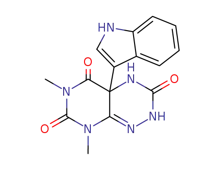 Pyrimido(5,4-e)-1,2,4-triazine-3,5,7(6H)-trione, 2,4,4a,8-tetrahydro-6,8-dimethyl-4a-(1H-indol-3-yl)-