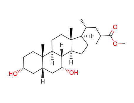 Molecular Structure of 1041045-72-0 (methyl 23(R,S)-methyl-3α,7α-dihydroxy-5β-cholan-24-oate)