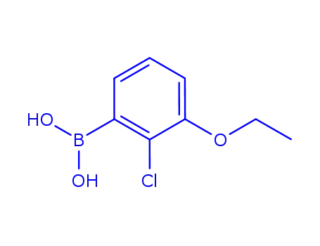 Molecular Structure of 1256345-57-9 (2-Chloro-3-ethoxyphenylboronic acid)
