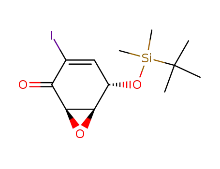 Molecular Structure of 188308-06-7 ((2R,3S,4S)-4-[(tert-Butyldimethylsilyl)oxy]-2,3-epoxy-6-iodo-5-cyclohexen-1-one)