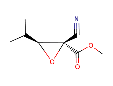 Molecular Structure of 153431-54-0 (Oxiranecarboxylic acid, 2-cyano-3-(1-methylethyl)-, methyl ester, trans- (9CI))