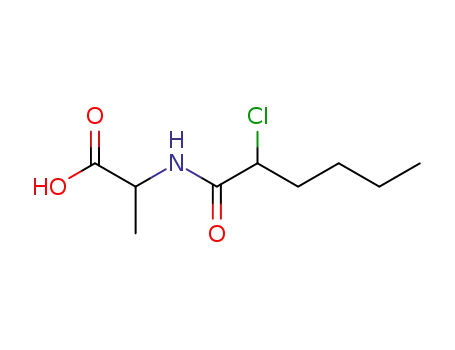 Molecular Structure of 114307-20-9 (Alanine,  N-(2-chlorohexanoyl)-,  DL-  (6CI))