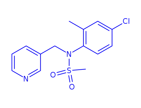Molecular Structure of 113268-35-2 (N-(4-chloro-2-methylphenyl)-N-(pyridin-3-ylmethyl)methanesulfonamide)