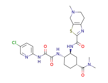 Molecular Structure of 1255529-28-2 (EthanediaMide, N1-(5-chloro-2-pyridinyl)-N2-[(1S,2S,4R)-4-[(diMethylaMino)carbonyl]-2-[[(4,5,6,7-tetrahydro-5-Methylthiazolo[5,4-c]pyridin-2-yl)carbonyl]aMino]cyclohexyl]-)