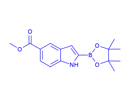 Molecular Structure of 1256358-96-9 (5-Methoxycarbonylindole-2-boronic acid pinacol ester)