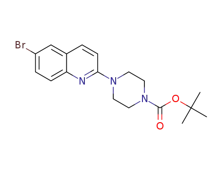 Molecular Structure of 1637483-39-6 (tert-butyl 4-(6-bromoquinolin-2-yl)piperazine-1-carboxylate)