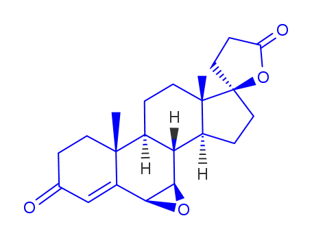 Molecular Structure of 110078-66-5 (Pregn-4-ene-21-carboxylicacid, 6,7-epoxy-17-hydroxy-3-oxo-, g-lactone, (6b,7b,17a)- (9CI))