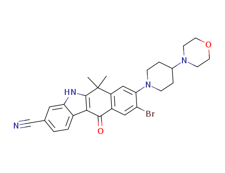 6,6-Dimethyl-9-bromo-8-[4-(morpholin-4-yl)piperidin-1-yl]-11-oxo-6,11-dihydro-5H-benzo[b]carbazole-3-carbonitrile Cas no.1256579-62-0