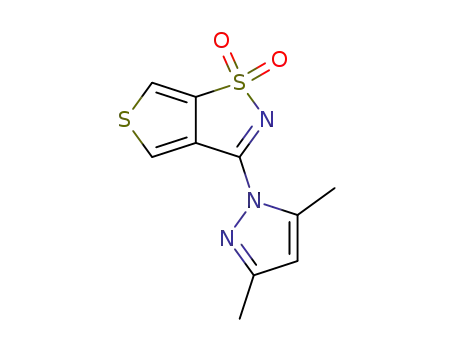 Molecular Structure of 113387-62-5 (3-(3,5-dimethyl-1H-pyrazol-1-yl)thieno[3,4-d]isothiazole 1,1-dioxide)