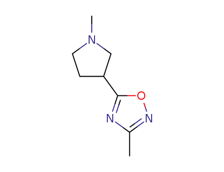 Molecular Structure of 114724-47-9 (3-Methyl-5-(1-methylpyrrolidin-3-yl)-1,2,4-oxadiazol)