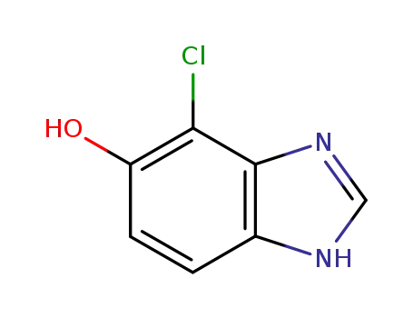 Molecular Structure of 124841-30-1 (1H-Benzimidazol-5-ol,4-chloro-(9CI))