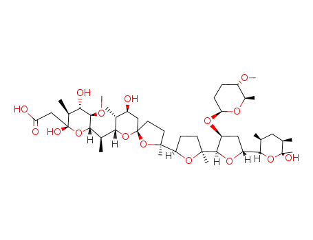 2-[2,4-Dihydroxy-6-[1-[7-hydroxy-2-[5-[5-(6-hydroxy-3,5,6-trimethyloxan-2-yl)-3-(5-methoxy-6-methyloxan-2-yl)oxyoxolan-2-yl]-5-methyloxolan-2-yl]-2,8-dimethyl-1,10-dioxaspiro[4.5]decan-9-yl]ethyl]-5-methoxy-3-methyloxan-2-yl]acetic acid
