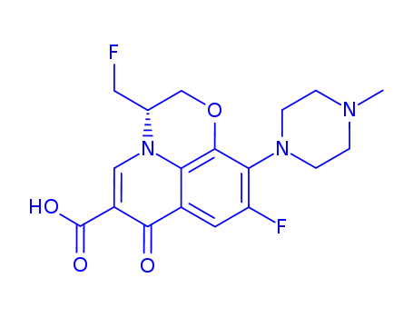 (-)-9-fluoro-3-fluoromethyl-2,3-dihydro-10-(4-methyl-1-piperazinyl)-7-oxo-7H-pyrido<1,2,3-de><1,4>benzoxazine-6-carboxylic acid