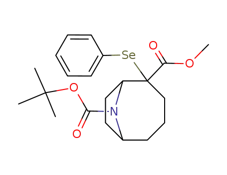 Molecular Structure of 125736-09-6 (9-tert-butyl 2-methyl 2-(phenylselanyl)-9-azabicyclo[4.2.1]nonane-2,9-dicarboxylate)