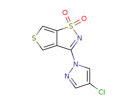 Molecular Structure of 113387-60-3 (3-(4-chloro-1H-pyrazol-1-yl)thieno[3,4-d]isothiazole 1,1-dioxide)