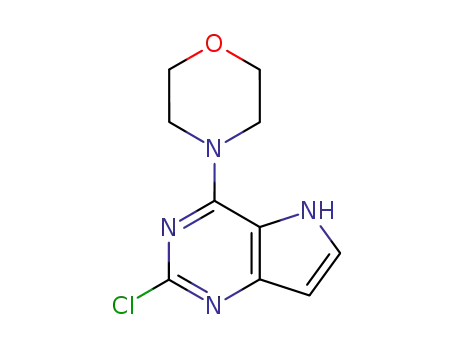 Molecular Structure of 114684-96-7 (4-(2-chloro-5H-pyrrolo[3,2-d]pyriMidin-4-yl)Morpholine)