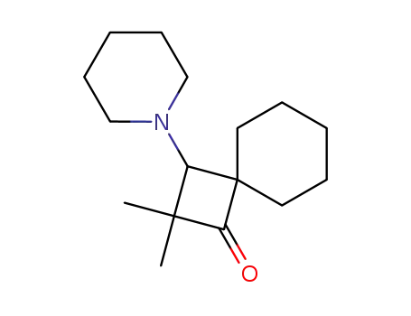 Molecular Structure of 1146-28-7 (2,2-dimethyl-3-(piperidin-1-yl)spiro[3.5]nonan-1-one)
