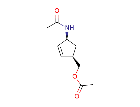 Molecular Structure of 86252-77-9 (cis-4-Acetamidocyclopent-2-ene methyl acetate)