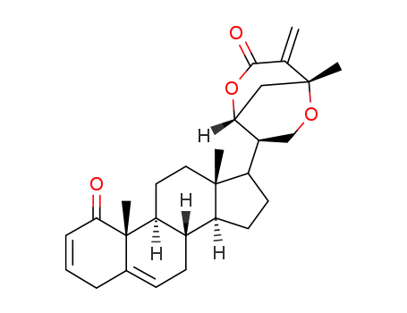 Molecular Structure of 111950-78-8 (Ergosta-2,5,25(27)-trien-26-oicacid, 21,24-epoxy-22-hydroxy-1-oxo-, d-lactone, (22S,24S)- (9CI))