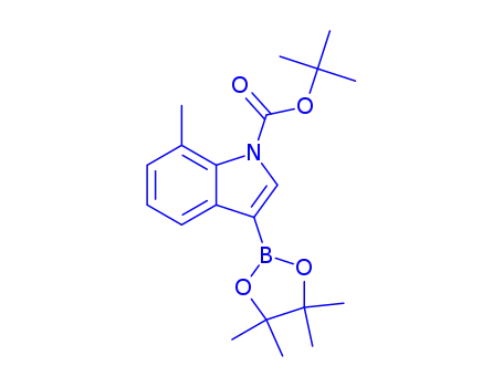 Molecular Structure of 1256360-03-8 (1-BOC-7-Methylindole-3-boronic acid, pinacol ester)