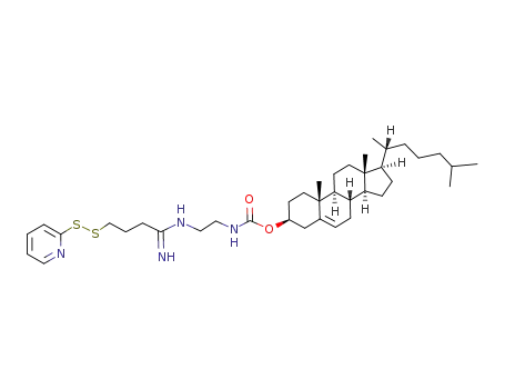 Molecular Structure of 300711-57-3 (cholest-5-en-3β-yl N-[2-[[1-imino-4-(2-pyridinyldithio)butyl]amino]ethyl] carbamate)