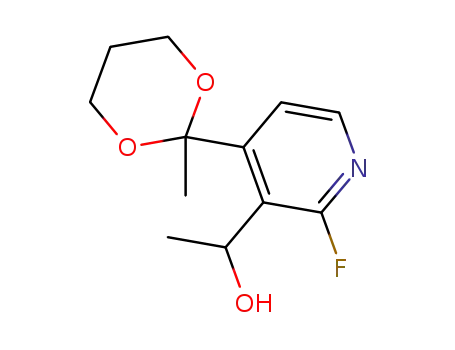 Molecular Structure of 137718-91-3 (1-<2-Fluoro-4-(2-methyl-1,3-dioxan-2-yl)-3-pyridyl>ethanol)
