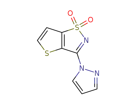 Molecular Structure of 113387-66-9 (3-(1H-pyrazol-1-yl)thieno[2,3-d]isothiazole 1,1-dioxide)