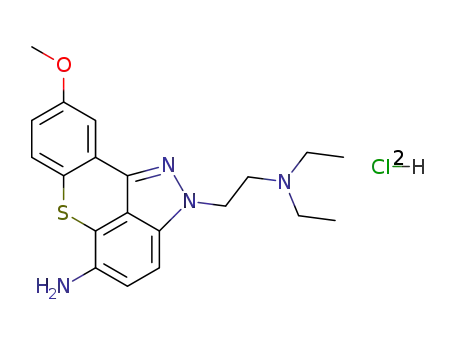 5-amino-N,N-diethyl-9-methoxy-2H-<1>benzothiopyrano<4,3,2-cd>indazole-2-ethanamine dihydrochloride